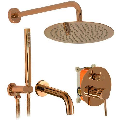 Conjunto de ducha y bañera eportado oculto Rea Lungo Copper + BOX