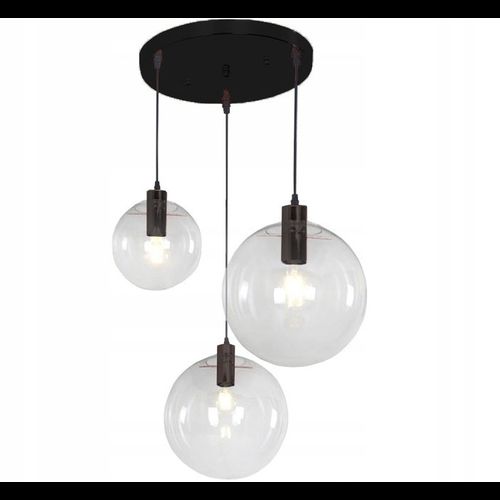 Lampada da soffitto pensile di vetro Lassi Black 20+25+30 cm