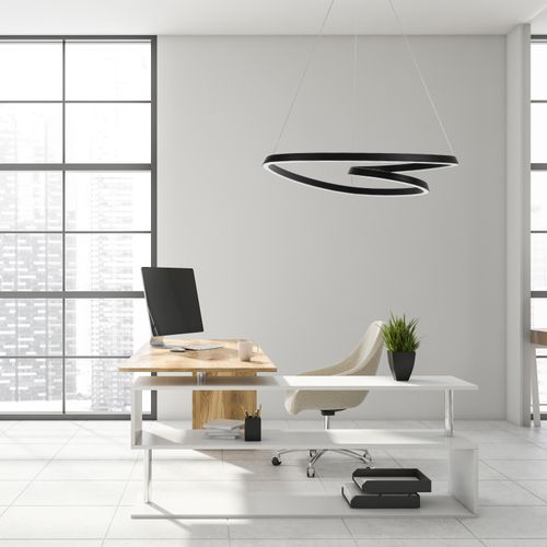 Lampe Ring Moderne LED + Télécommande APP796-cp Black
