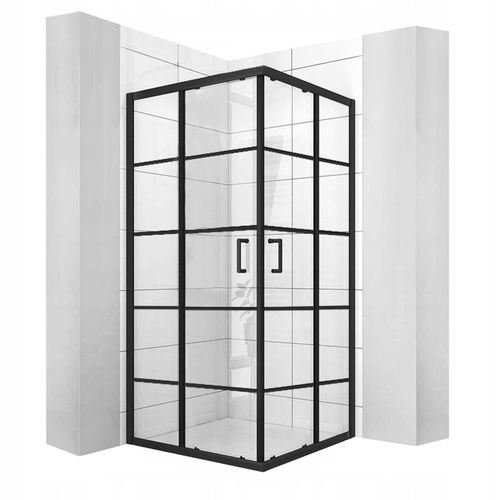 Square shower enclouser calani BLACK DELTA 90x90