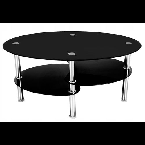 Skleněný konferenční stolek CT-001 černý / černý
