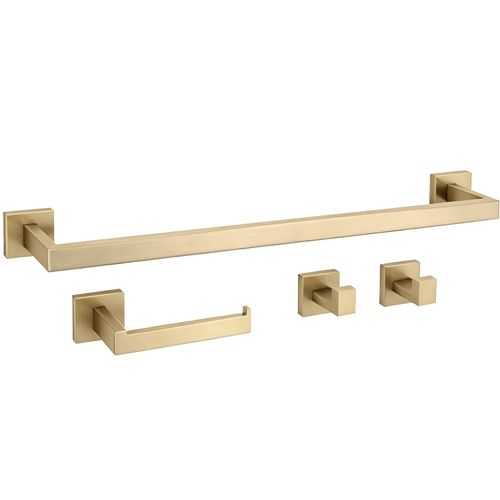 Ensemble d’accessoires de salle de bain Rio Brush Gold 4 pièces