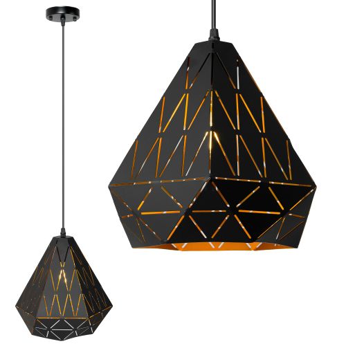 Trojúhelníková geometrická stropní lampa černá APP252-1CP