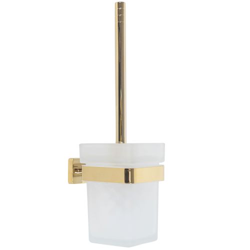 Toilettenpapierhalter mit Bürste Metall gold  ERLO 05