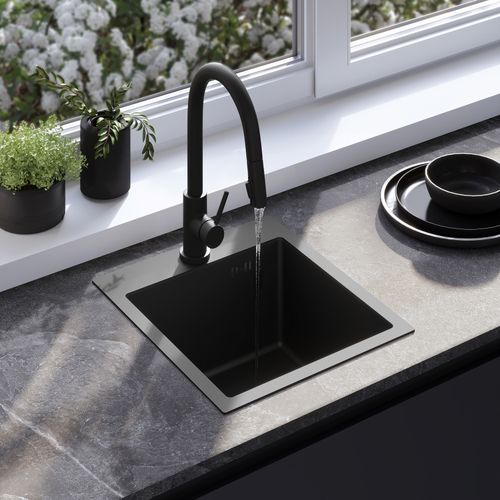 Stainless steel sink Leo 40 Black