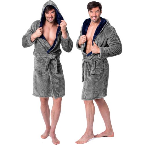 Bathrobe Jordan Grey-Navy MEN L