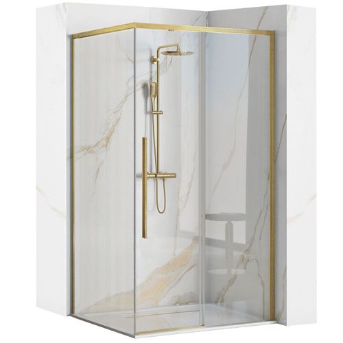 Cabina de ducha Rea Solar Gold Brush 90x90