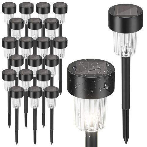 Solárna lampa LED P60258 čierna - 20 kusov