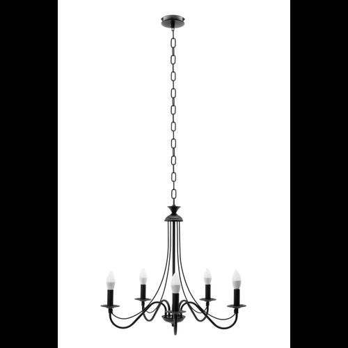 LAMPADA DA SOFFITTO PENSILE RUSTICA  APP647-5CP NERA