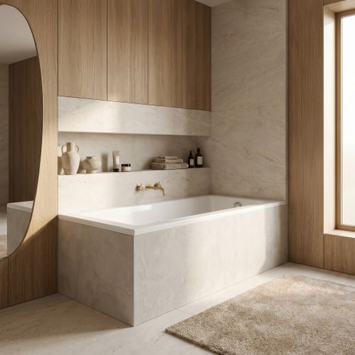 Built-in acrylic bathtub Rea Prima 140