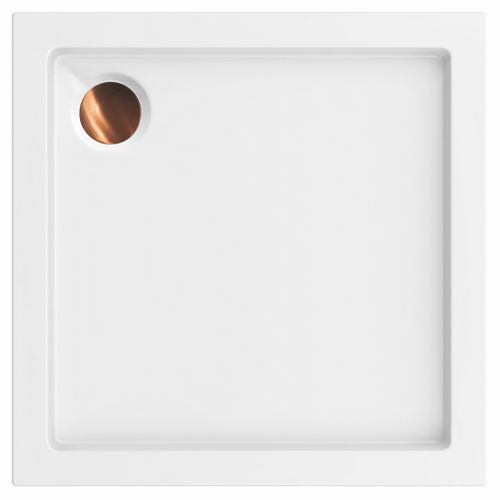 Dušo irklavimo baseinas Rea Belmond White 80x80 Brush Copper