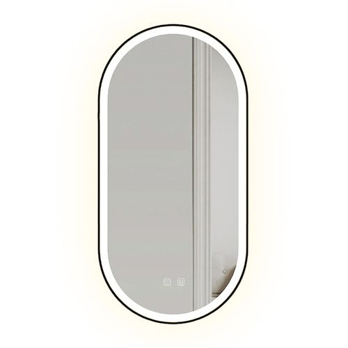 Spiegel LED OVL 50x100cm Black