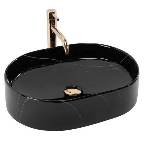 Lavabo da appoggio Rea Nadia 50 Black Stone