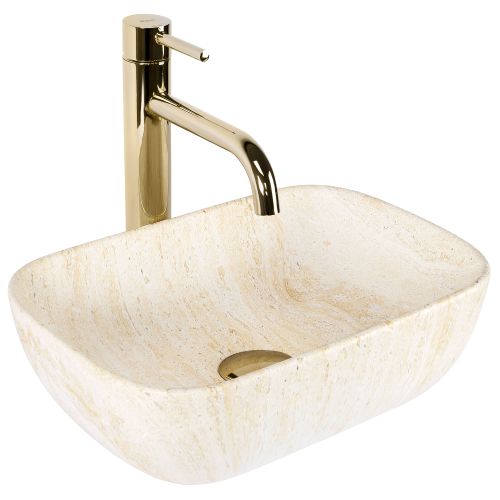 Lavabo sobre encimera Rea BELINDA MINI TRAVERTINE MATT