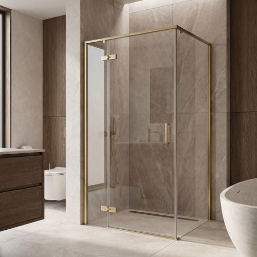 Душова кабіна Rea Bruno 100x80 Brush Gold