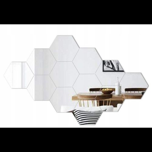 Dekorativní zrcadlo Hexagon šestiúhelník sada 8 ks