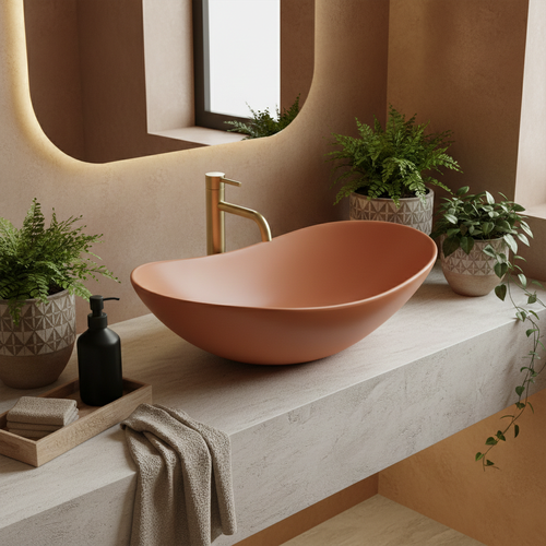 Aufsatzwaschbecken Rea Royal Cinnamon Matt