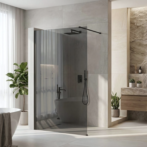 Душова стінка Rea Flexi Grey / Black 120