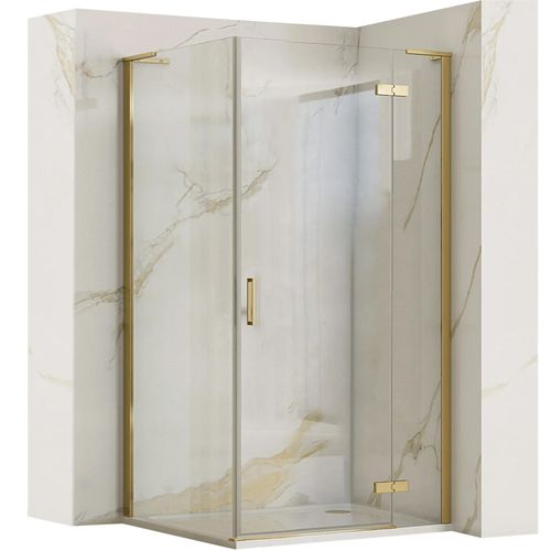 Shower enclosure REA Hugo 100x80 Gold Brush