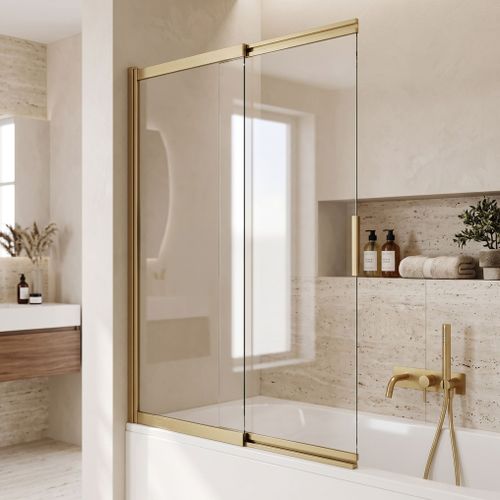 Плъзгащ се параван за вана REA Dario Brush Gold 100