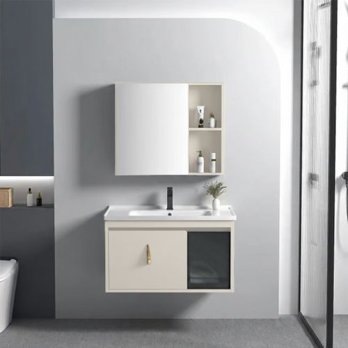 Badezimmermöbel-Set mit Waschbecken Paris 60cm Beige