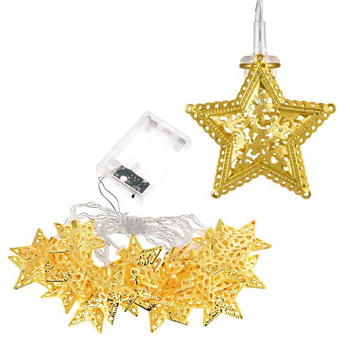 Luci di Natale Ghirlanda LED Stelline Oro