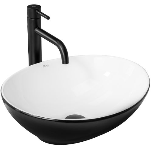 Countertop washbasin Rea Sofia White Black