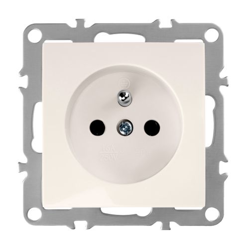 Presa singola con messa a terra OSTE JNH001-G Beige