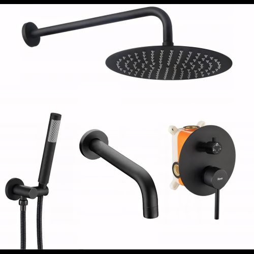 Set de duș și cada incastrabil Rea Lungo Black black + BOX