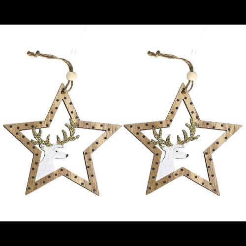 Set of 2 Christmas decorations KL-21X12 Brown