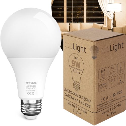 Lemputė LED Šilta RSL023 E27 9W Warm