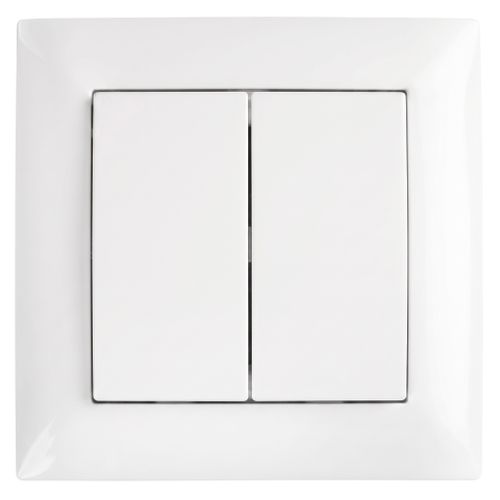 Double Switch with Frame OSTE JNH007-W WHITE
