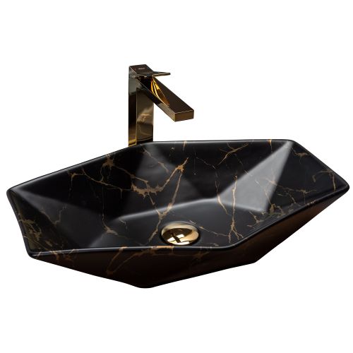 Countertop washbasin REA VEGAS BLACK MARBLE MAT