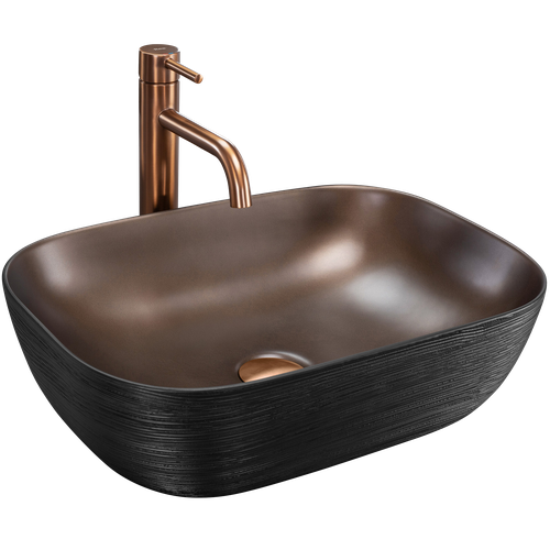 Lavabo sobre encimera Rea Belinda COPPER BRUSH / Black