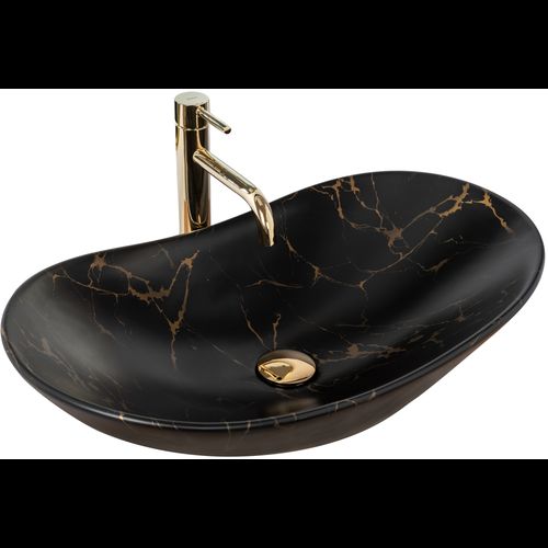 Countertop Basin Rea Royal 60 Black Marble Mat