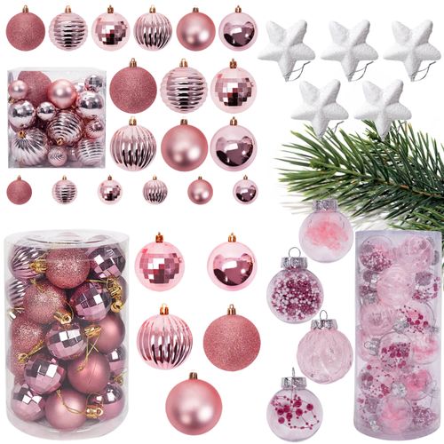 Boules de Noël Pink/White 115 pièces