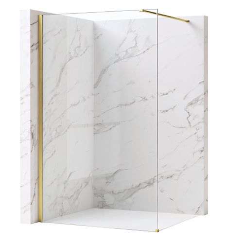 Параван за душ Rea Flexi Transparent / Brush Gold 110