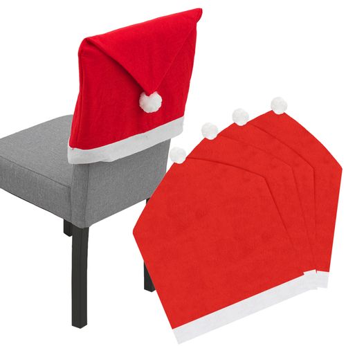 Christmas Chair Cover 4 pcs Santa's Hat