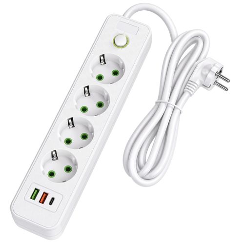 Prelungitor Multipriză 4 prize + 2x USB-A + USB-C JNH021-4A White