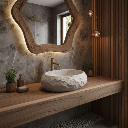 Vasque à poser Rea Mika Beige