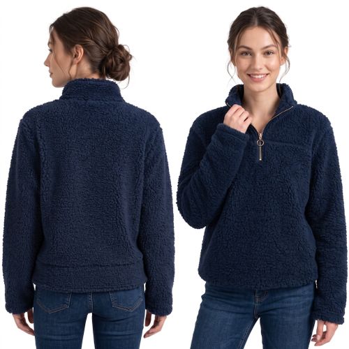 Women's sweatshirt Sherpa Navy Blue XL