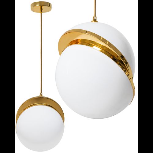 Lampada Da Soffitto Pensile Acrilico Palla Bianco Oro APP481-1CP