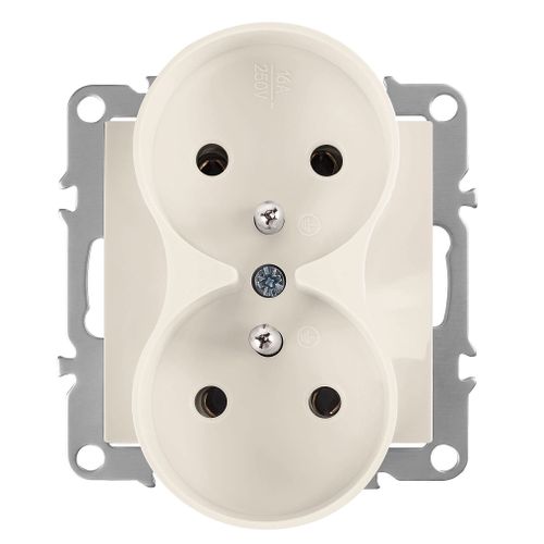 Double grounded socket OSTE JNH002-G Beige