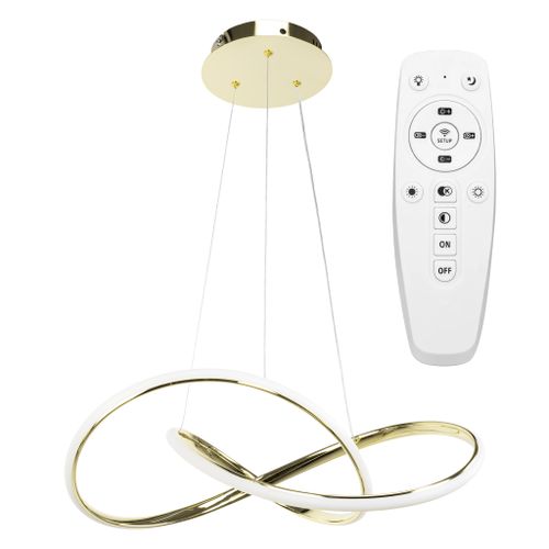 Ring moderní LED závěsné stropní svítidlo + dálkové ovládání APP394-CP Gold