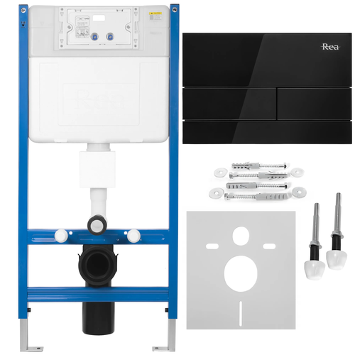 Concealed cistern frame Rea T Black Glass