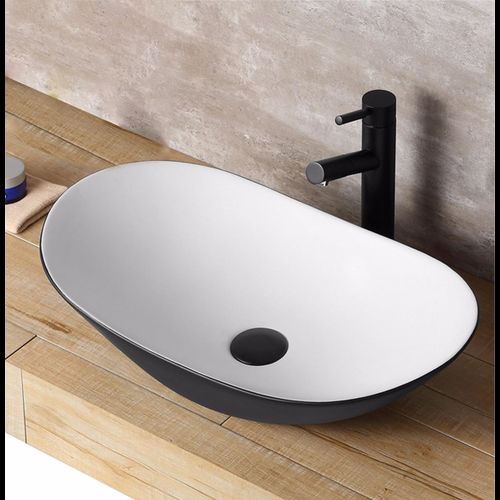 Lavabo da appoggio Rea Royal White Black