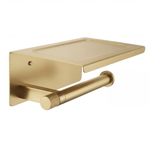 Държач за тоалетна хартия с рафт 39105A ORI Brush Gold