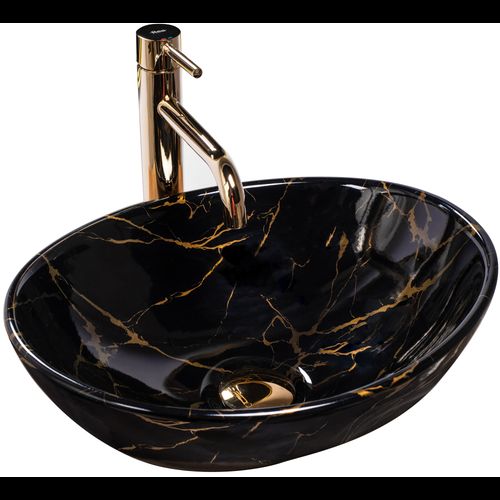 Lavabo da appoggio Rea Sofia Black Marble