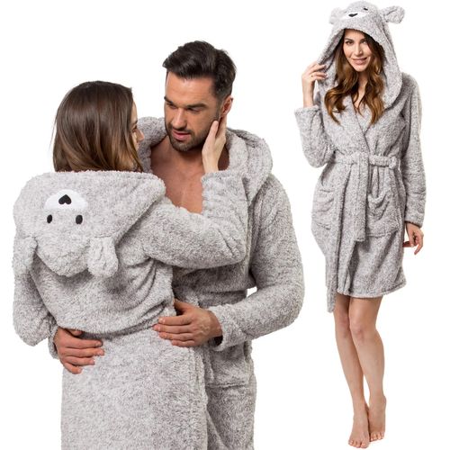 Bademantel grey bear L