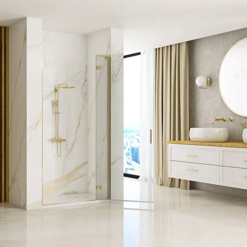 Sprchové dvere Rea Hugo 100 Gold Brush + profil